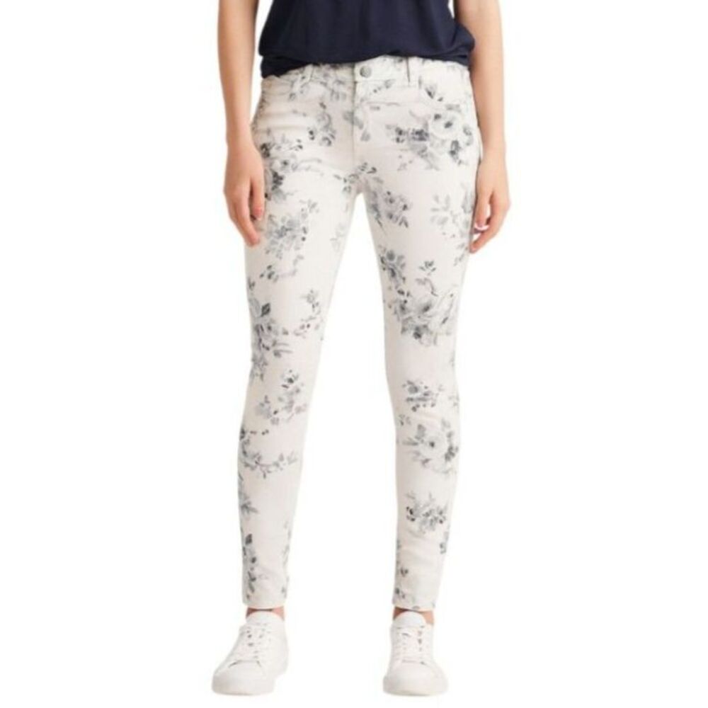 Flying Monkey Women's Low Rise Floral Skinny Jeans | Size 7